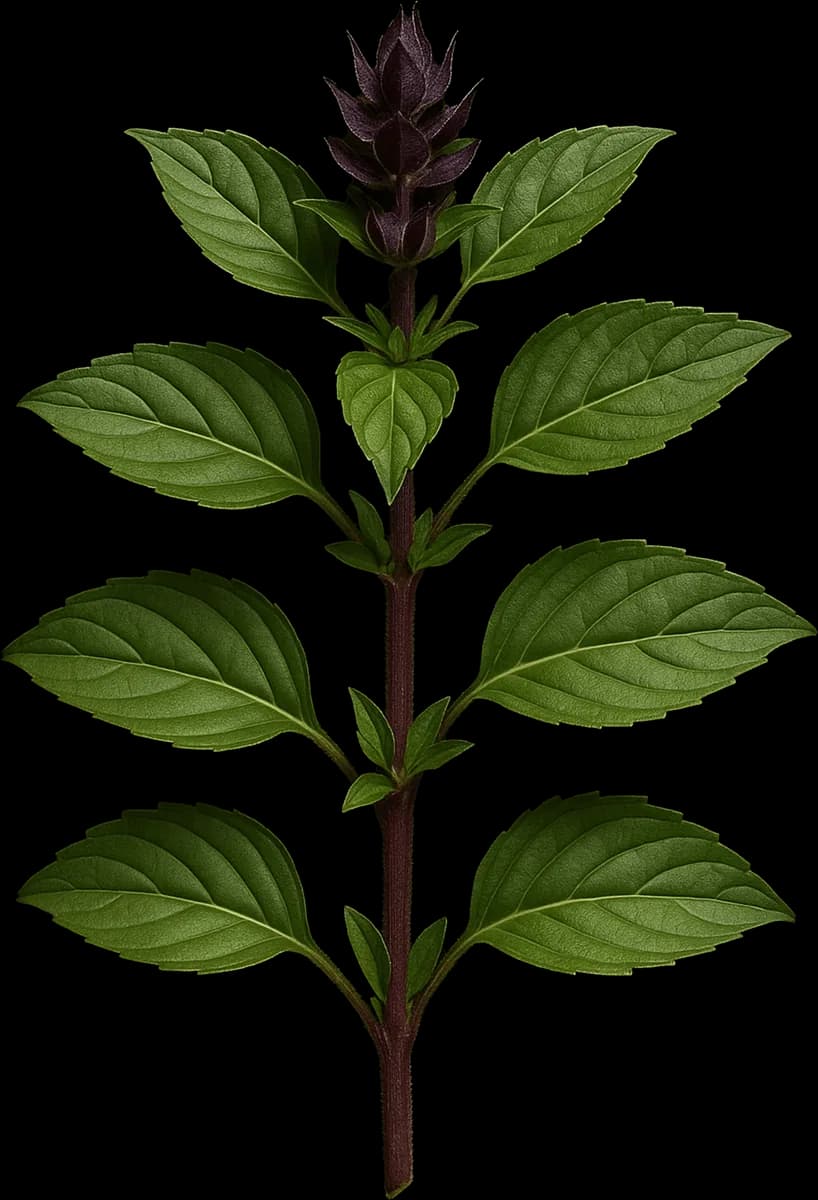 Thai Basil botanical illustration